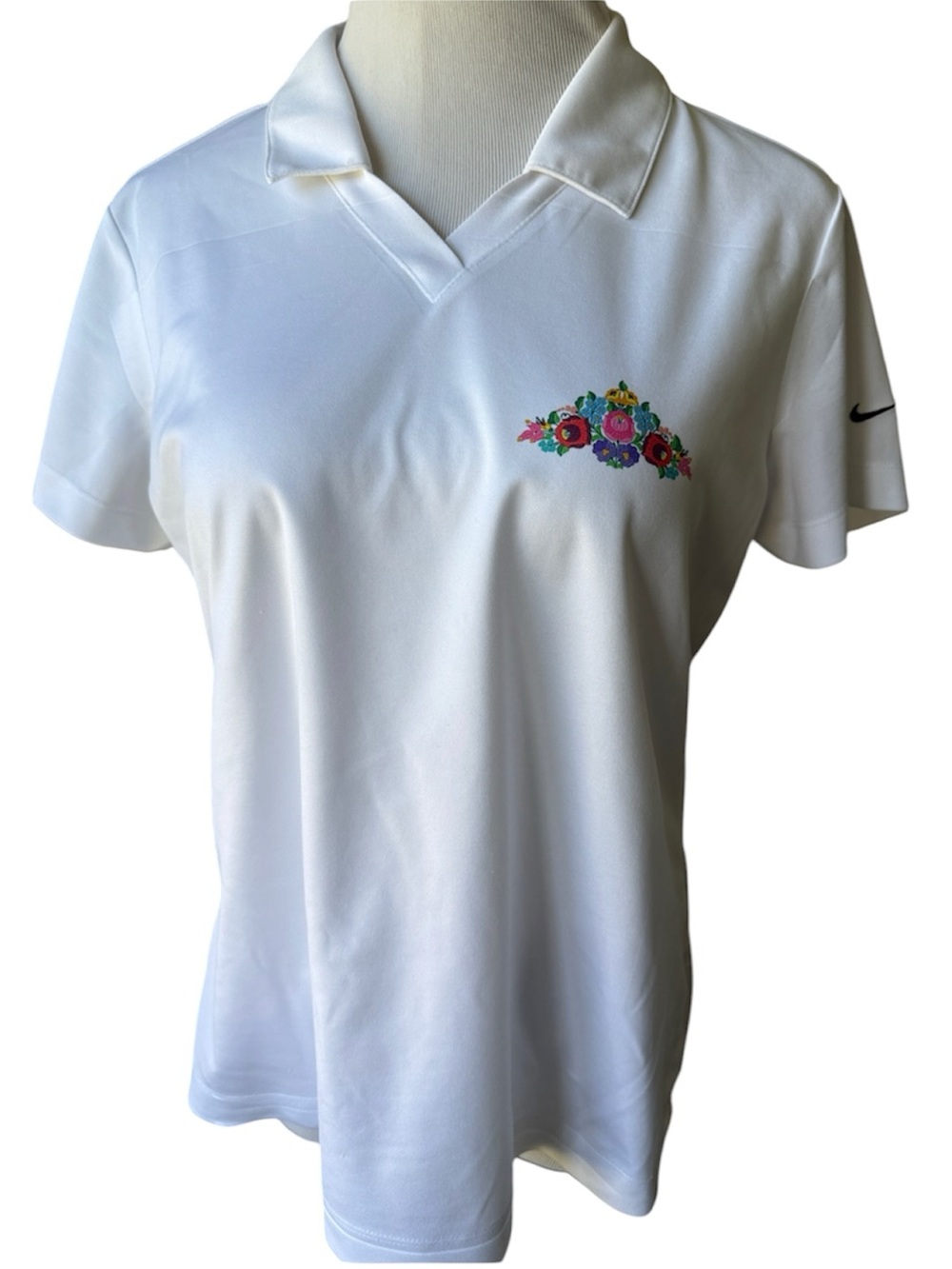 Nike Golf Dri-Fit Floral Graphic V Neck Polo Shirt